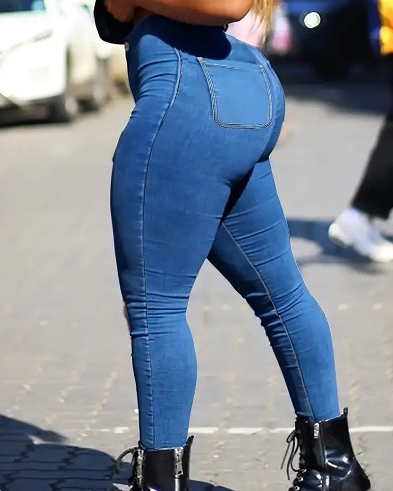 Női Nadrág Leggingek Kényelmes leggings Utcai sikk Alkalmi Teljes hossz Természetes Sima Zseb Rugalmas derék Kényelmes Utca Szabadság Fekete Sötétkék Világoskék Ősz Normál 2026 - $26.99 –P9