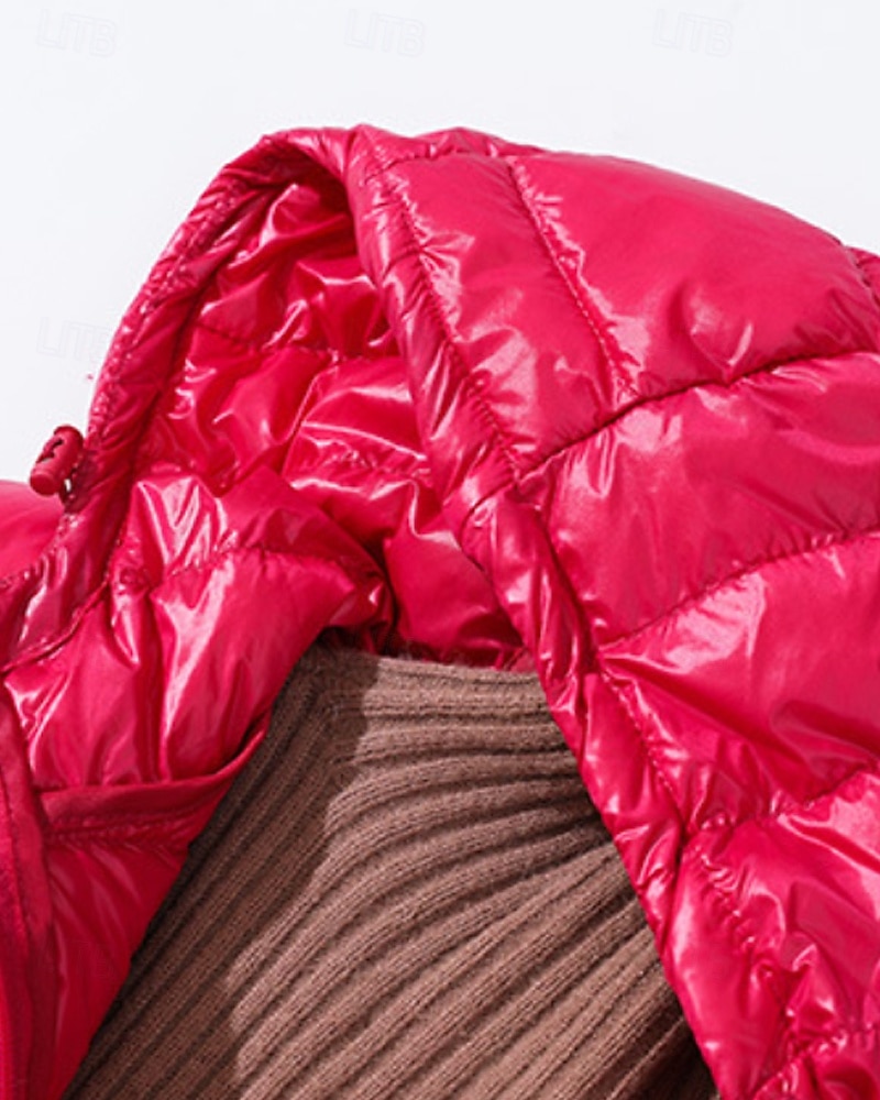 Femmes Doudoune Manteau Chaud Confortable Fermeture éclair Avec Poches Mode Uni Fête Sortir Décontracté Quotidien Week-end Fermeture éclair Long À capuche Coupe régulière manche longue Vêtements de 2025 ? $57.99 –P11