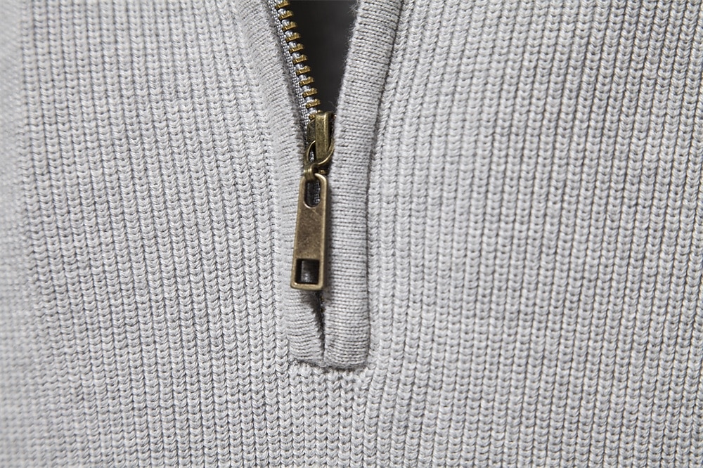 Miesten Pusero Neuloa Tavalliset topit Puolet vetoketjusta Tavallinen Pystykaulus Tyylikäs Aja sivuun Koulu Loma Vaatetus Kevät Syksy Musta Tumma laivastonsininen S M L 2025 - $50.99 –P7