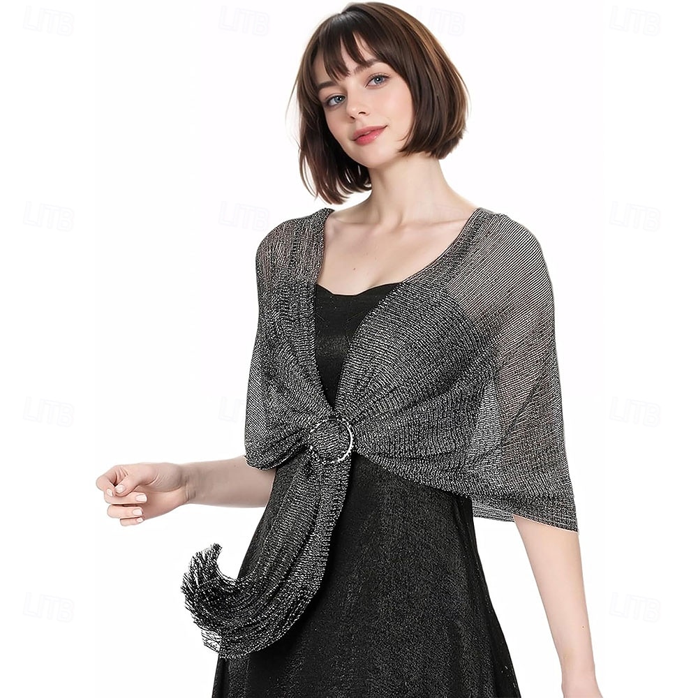 sjal og sjal til aftenkjoler - kvinner glitrende bryllup formelt elegant pashminasjal for kvinner 2025 - $23.99 –P4