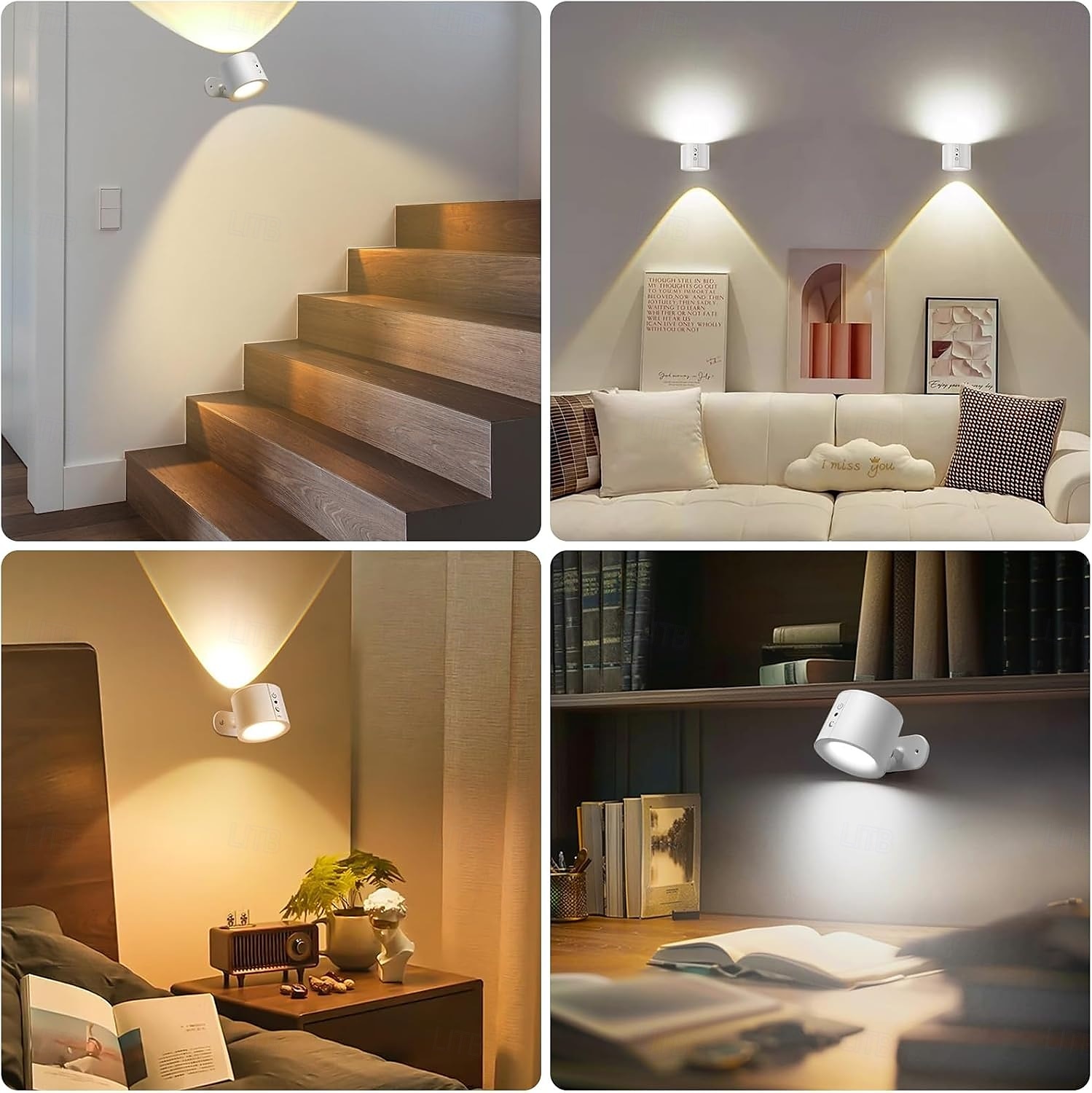 Applique murale magnétique à LED, veilleuse, 1 pièce, 3 températures de couleur &Lampe murale sans fil à intensité variable et rotation à 360° avec télécommande pour chambre à coucher, lecture, de 2025 ? $21.99 –P6