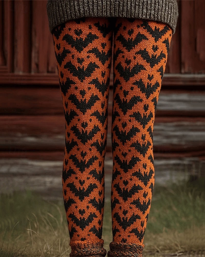 Dame Bukser Leggings Koselige leggings Gatemote Fritid Full lengde Høy Midje Grafiske trykk Elastisk midje Trykt mønster Pusteevne Bekvem Elastisk Feriereise Gate Dagligdagstøy Oransje Sommer Vår Høst 2025 - $23.99 –P1