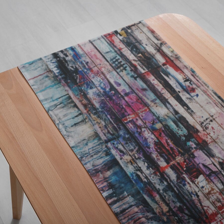 1 шт. Прямоугольная скатерть в стиле граффити - декоративный столовый флаг для ресторана банкета дома и мероприятий 2025 - $11.49 –P5