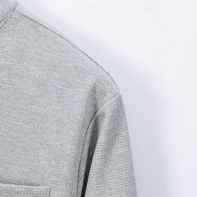 Муж. Рубашка Летняя рубашка Повседневная рубашка Пляжная рубашка Кнопка рубашка Черный Белый Винный Темно-зеленый Хаки Длинный рукав Полотняное плетение Воротник-стойка Отпуск Гавайский Карман Одежда 2025 - $28.99 –P6