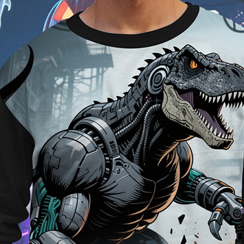 Halloween Pojkar 3D Tecknat Pumpa Dinosaurie T-shirt Långärmad Vår Höst Mode Grundläggande Barn 4-12 år Rund hals Utomhus Ledigt Dagligen Normal 2025 - $13.99 –P6