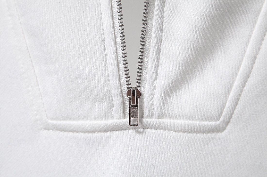 Férfi Cipzáras kapucnis pulóver Cipzáros pulóver Fekete Fehér Hajtóka Sima Cipzár Túlméretezett Sport & Szabadtéri Hétköznapi Napi Buli Alkalmi Sportos Tavasz & Ősz Ősz Ruházat Pulcsik Pulóverek 2026 - $31.99 –P12