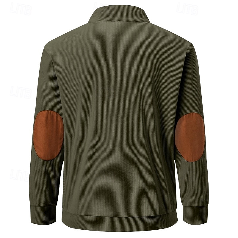 Per uomo Maglia Velluto a coste Felpa con cappuccio Maglione Felpa con cappuccio abbottonata Aalbicocca Nero Verde militare Grigio chiaro Caffè Colletto Mao Semplice Patchwork Sport & Outdoor Casuale del 2025 a $27.99 –P6