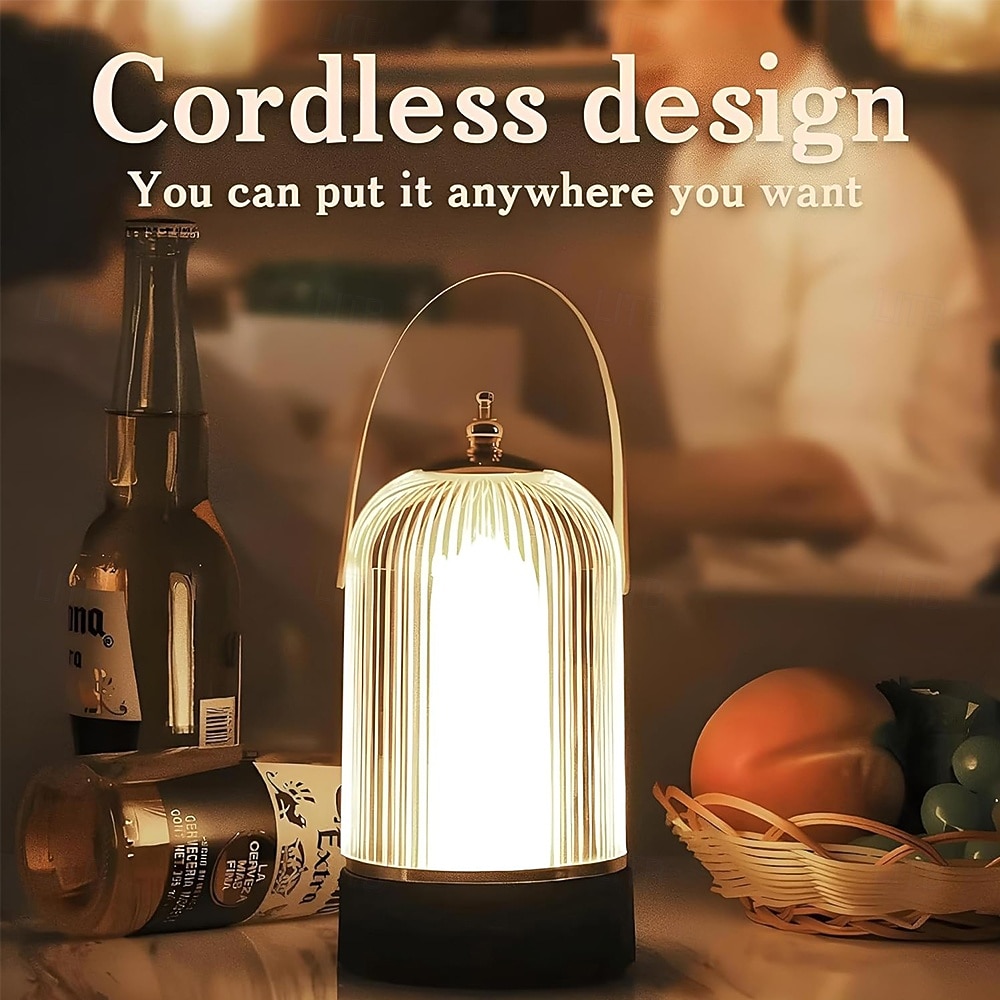 Vintage Table LampPortable Cordless Lamp Touch Control Stepless Dimmer Rechargeable LED Birdcage Lamp Dimmable Flame Light for Home Bedroom Outdoor Nursery Camping Gift 2026 - $41.99 –P6