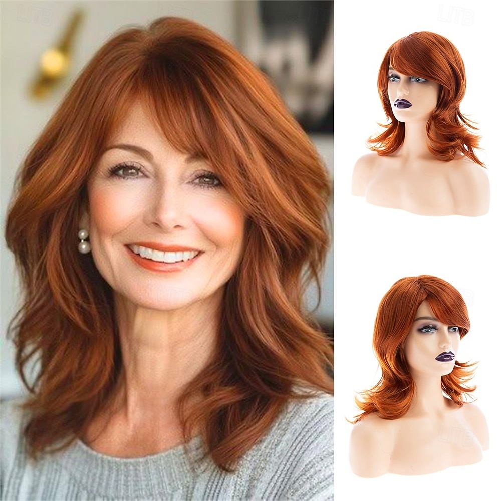 parrucca corta grigia bob per donne bianche, parrucca bob ondulata naturale lunga fino alle spalle, parrucca sintetica resistente al calore per feste quotidiane del 2025 a $21.99 –P7