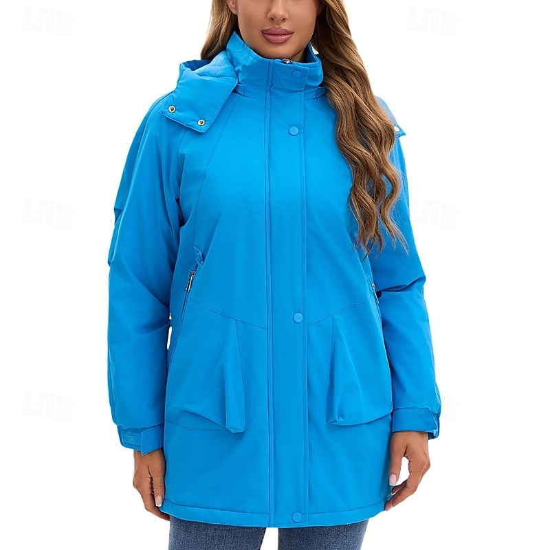 Femmes Veste Décontractée Chaud Confortable Fermeture éclair Avec Poches Mode Extérieur Uni Sortir Week-end Fermeture éclair Régulier À capuche Coupe régulière manche longue Vêtements d'extérieur de 2025 ? $41.99 –P4