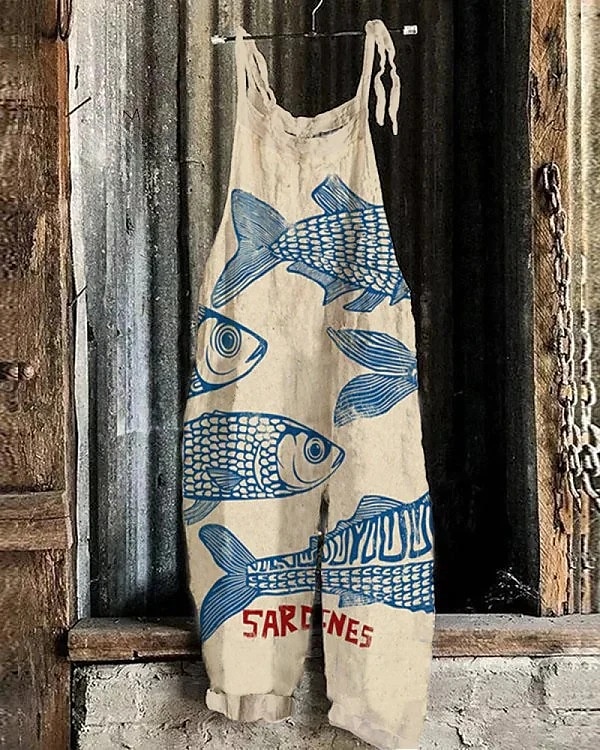 Femmes Combinaison Vacances ancien Style Ethnique Longueur complète Taille Moyenne Animal Poisson Respirabilité Léger Doux Non Elastique Décontracté Occasionnel Quotidien Blanche Bleu Kaki Beige Ét de 2025 ? $26.99 –P4