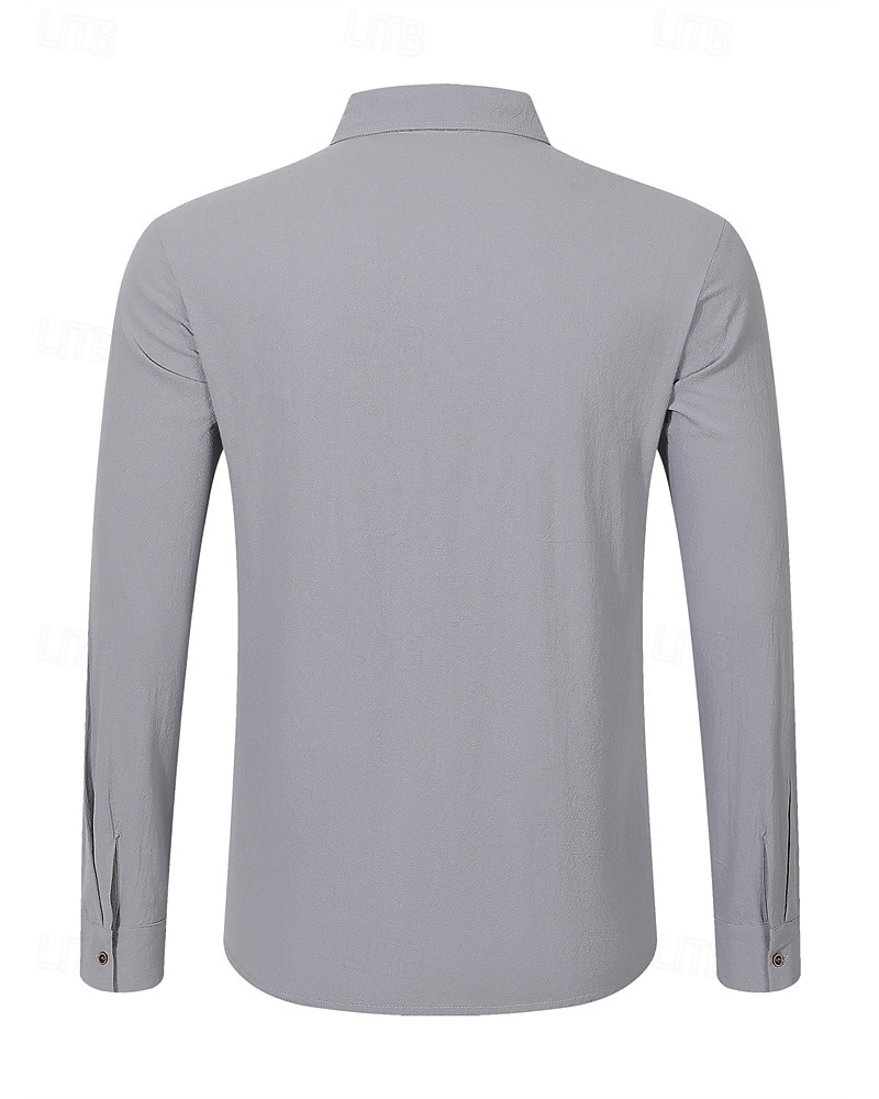 Per uomo Camicia Camicia di lino Camicia casual Camicia con Bottoni Camicia di cotone Semplice Vacanza Camicia hawaiana Nero Bianco Giallo Blu marino Manica Lunga Bavero Primavera Autunno del 2025 a $22.99 –P12