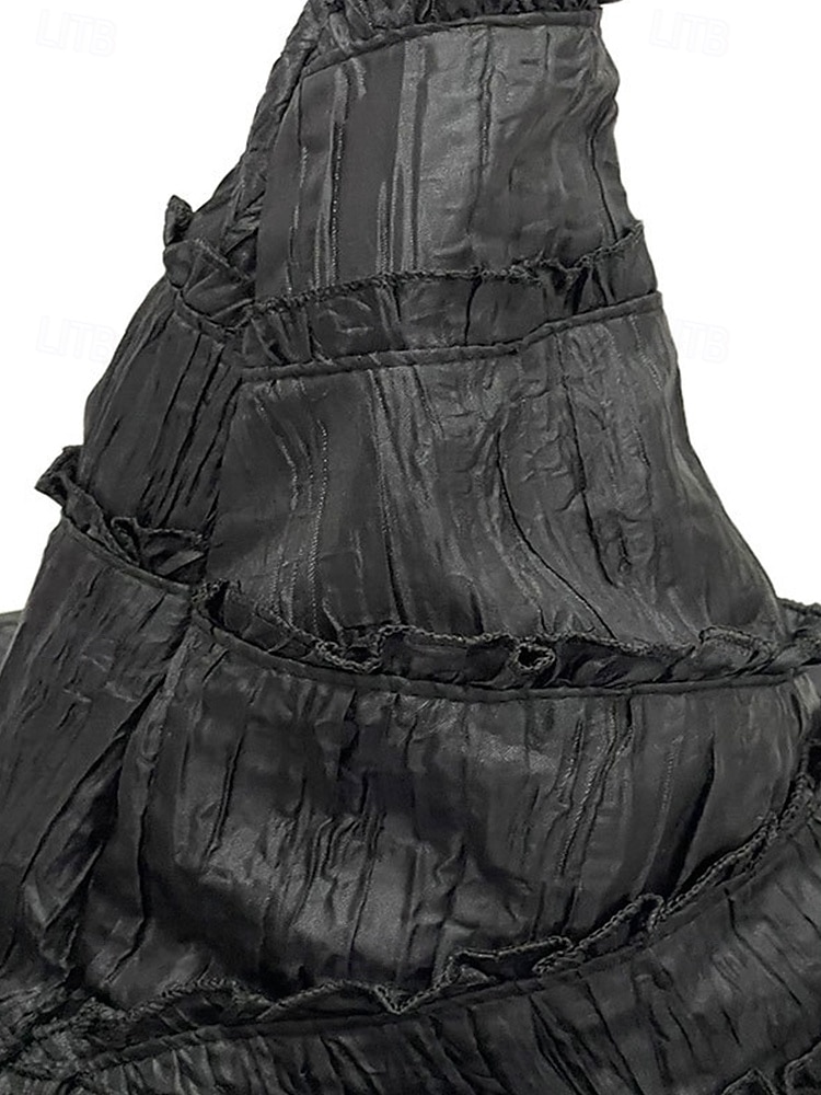 Halloween-heksehatt til dame – klassisk svart spiss trollmannshatt til kostymefest, cosplay og festlig utkledning 2025 - $11.99 –P8