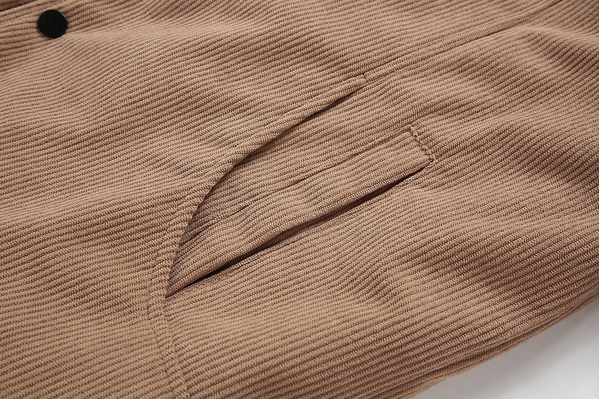 Per uomo Giacca in Velluto a Coste Giacca in Pile Formale Casa Calore Termico Tasca Autunno Tinta unica Attivo Vintage Colletto a Camicia Regolare Nero Bianco Verde Cachi Giacca del 2025 a $51.99 –P5