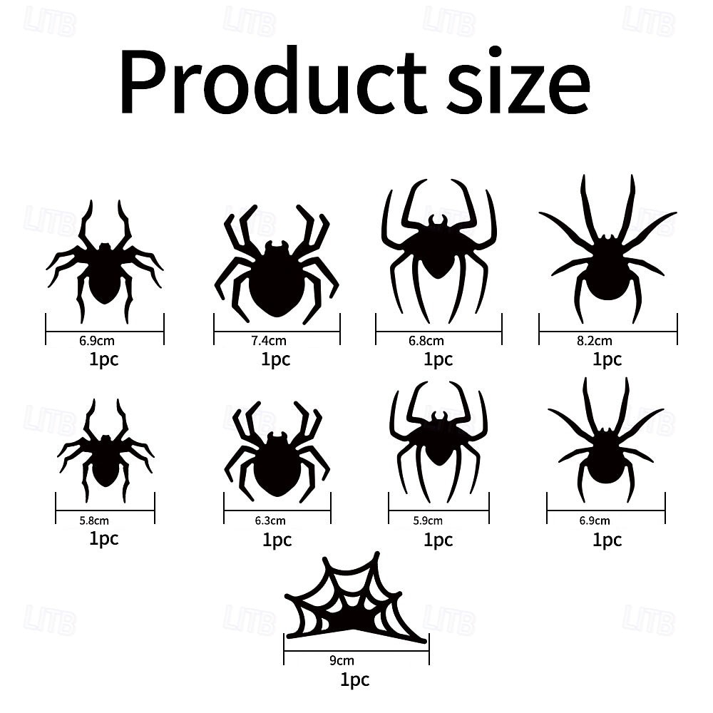 Halloween 3D-flaggermus-edderkopp dekorative veggklistremerker LED-trykte flaggermusklistremerker avtakbare vindusdekor til bad, dør, hjem, soverom festartikler 2025 - $14.49 –P12