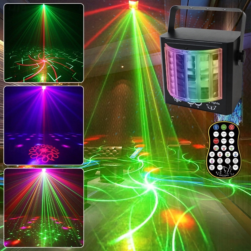 feestverlichting dj disco verlichting led podiumverlichting mini vlinderlamp met geluid geactiveerd en afstandsbediening dj verlichting voor feesten verjaardag bruiloft club ktv karaoke bar podium 2025 - $79.99 –P1
