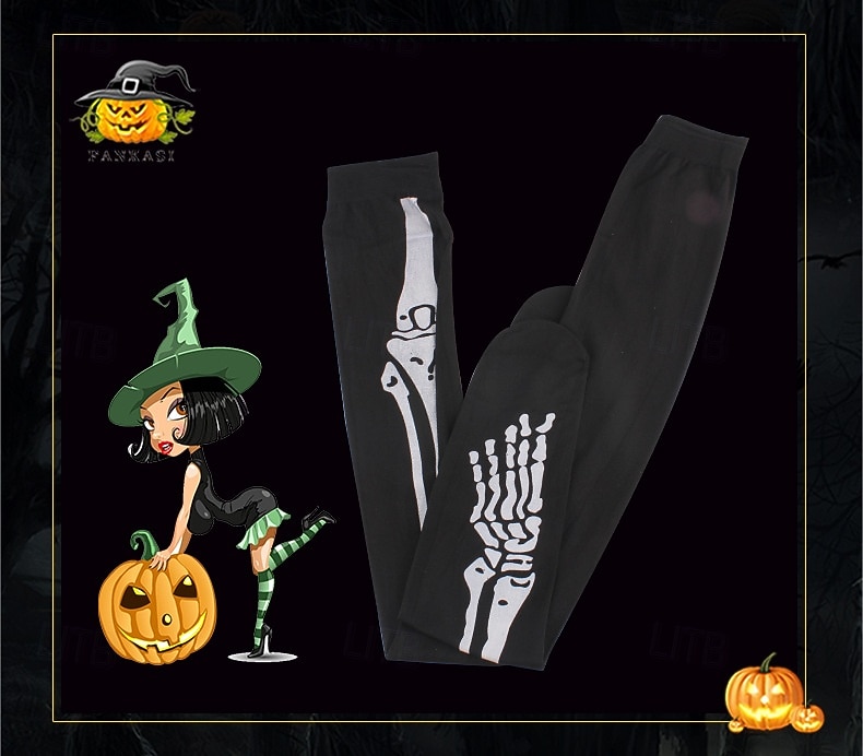 2 páry kostlivých lebek, halloweenských rukavic, ponožek a punčocháčů, které svítí ve tmě, hororových a strašidelných kostýmů pro dospělé a ženy, halloweenských karnevalových a párty kostýmů, snadné 2025 - $13.99 –P7