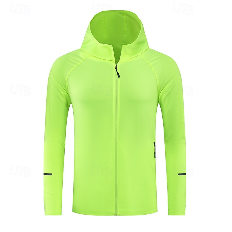 Hombre Chaqueta para correr Chaqueta para exteriores Chaqueta con capucha Bolsillo Correa Manga Larga Camiseta Ropa Deportiva Resistente al Viento Secado rápido Dispersor de humedad Transpirable 2025 - $21.59 –P10
