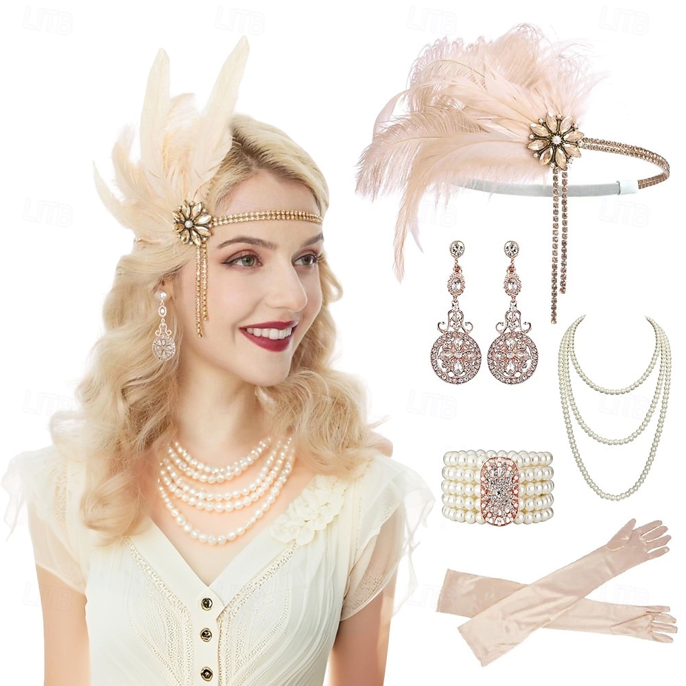 Cerchietto con piume da donna anni '20 con fiore di strass - accessorio per capelli vintage in stile flapper in stile Gatsby del 2025 a $24.99 –P3