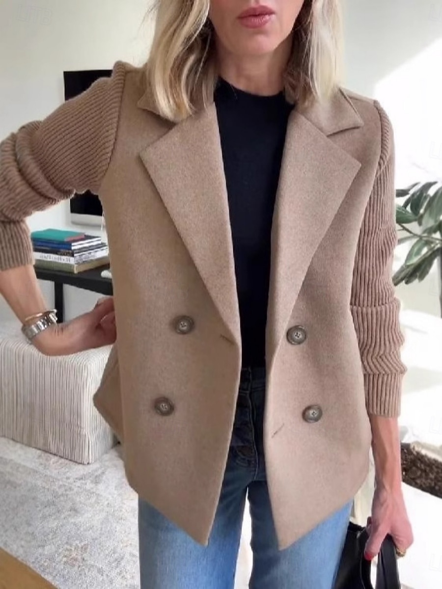 Damen Mantel Bequem Atmungsaktiv Knöpfe Mode Täglich Einfach Outdoor Lässig Täglich Einreihig Regulär Revers Normale Passform Langarm Oberbekleidung Hellblau Schwarz Rosa Frühling Herbst 2025 - $35.99 –P1