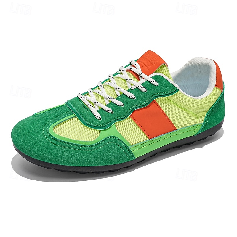 Grüne Colorblock-Retro-Sneaker für Herren – bequeme Freizeit-Laufschuhe für Sportbekleidung, City-Outfits und Wochenendausflüge 2025 - $32.99 –P1