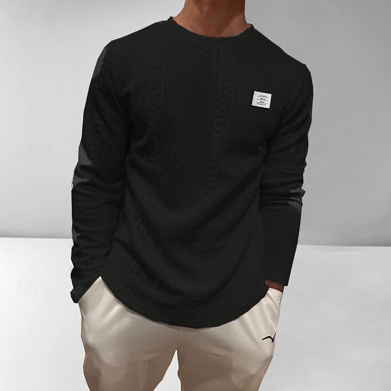 Herr Tröja Vit Rund hals Slät Jacquard Dagligen Sport & Utomhus Helgdag Polyester Streetwear Grundläggande Ledigt Vår Höst Kläder Pull Tröjor Långärmad 2026 - $28.99 –P10