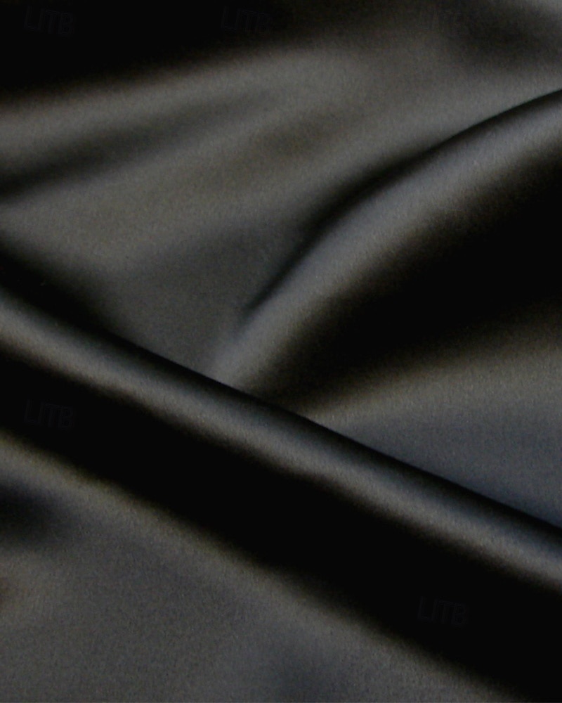 Sjöjungfru / trumpet Kvälls klänningar Elegant Formell klädsel Formell Bröllop Svepsläp Långärmad V-hals Satäng med Veckad 2025 2025 - $154.99 –P3