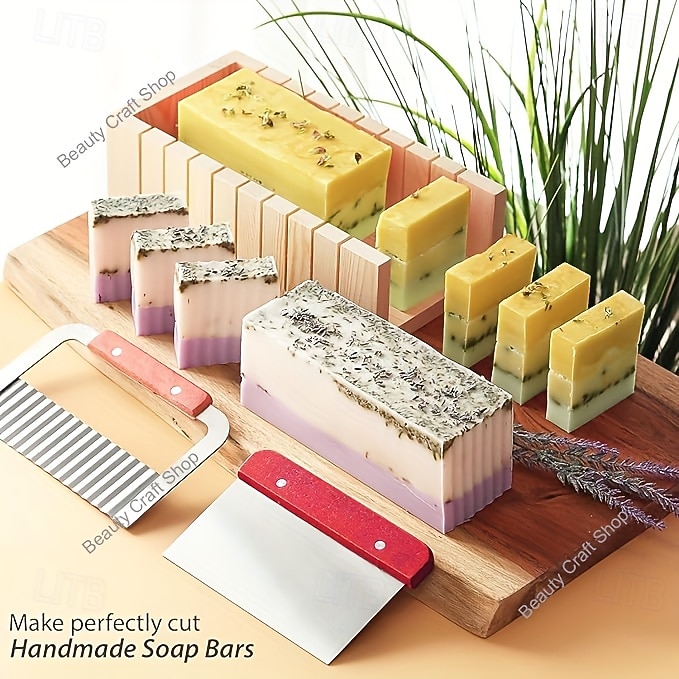 Silicone Soap Molds for Soap Making Kit Soap Making Supplies with Soap Cutters, Wooden Box, Wavy and Straight Scraper 2025 - $29.99 –P7