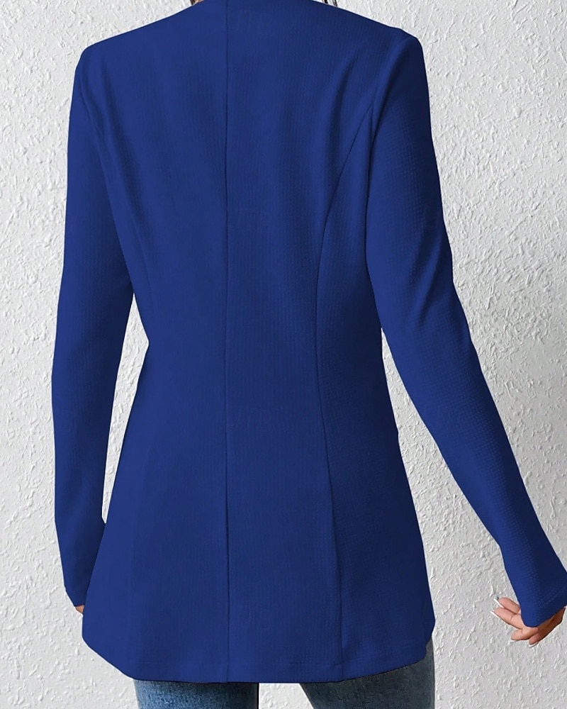 Mujer chaqueta Cómodo Botones Moda Plano Noche Fin de semana Botonadura Simple Regular Escote en Pico Ajuste regular Manga Larga Ropa de calle Negro Blanco Vino Otoño 2025 - $26.99 –P18