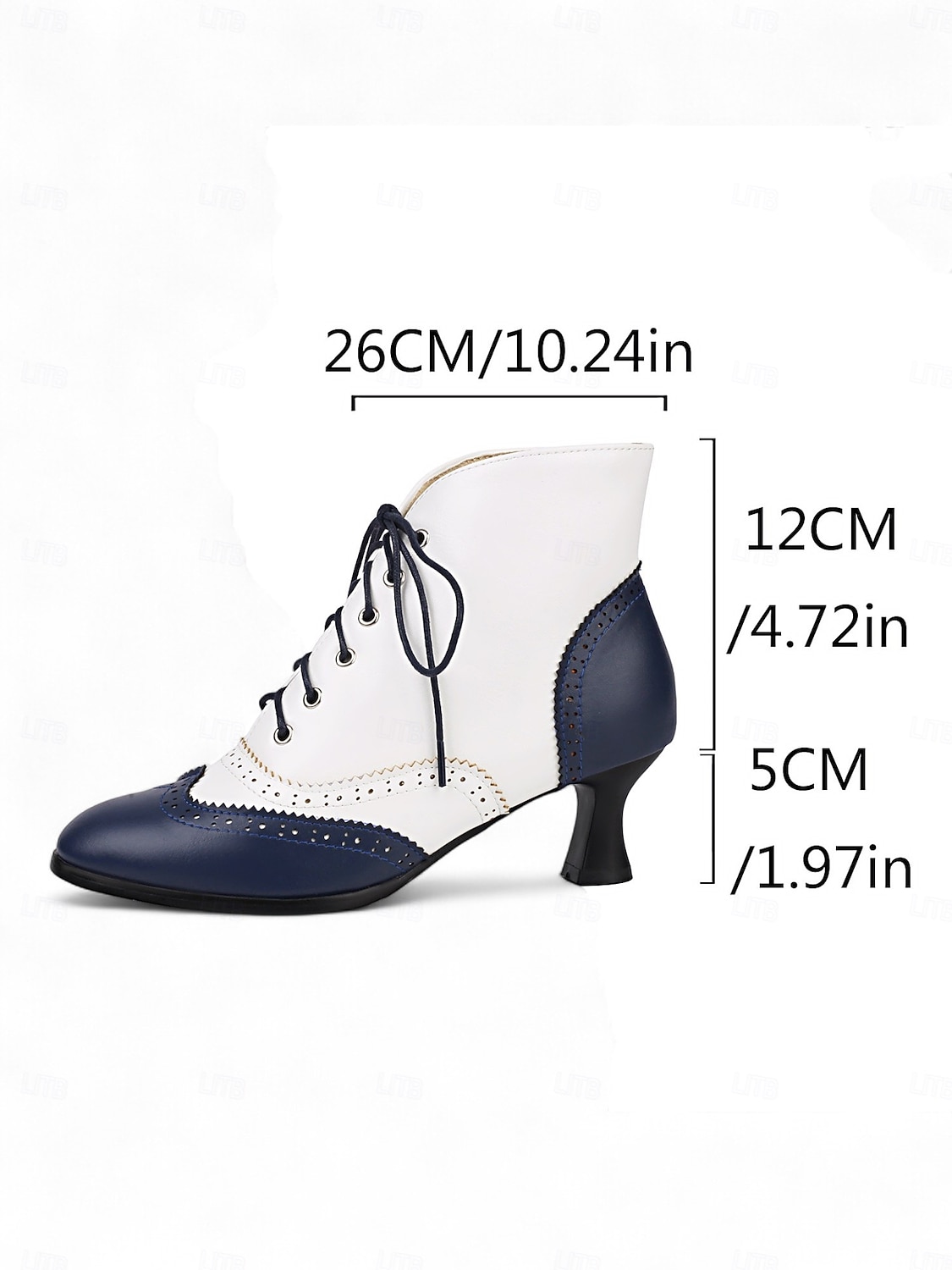 női 1950-es évekbeli vintage oxford bokacsizma – kétszínű, fűzős, brogue sarkú, szárnyas hegyű kialakítású, edward stílusban, retró öltözékekhez, cosplayhez, teadélutánokhoz és mindennapi viselethez. 2025 - $54.99 –P4