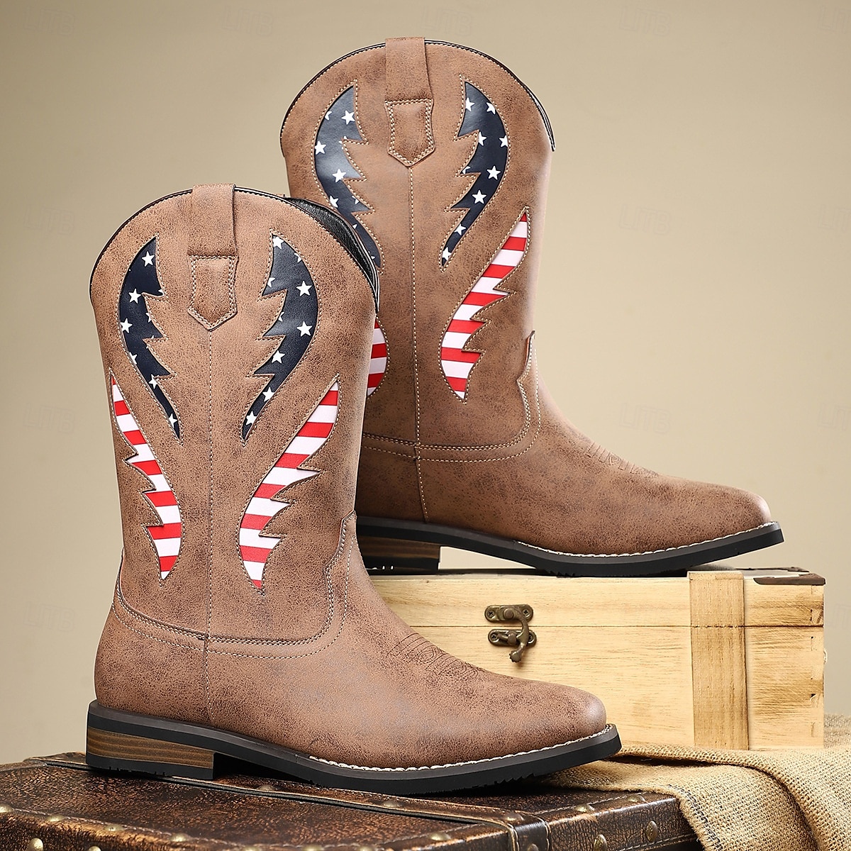 Per uomo Stivali Stivali da Cowboy Retrò Camminata Vintage Casual All'aperto Quotidiano Pelle PU Camoscio Confortevole Antiscivolo Caldo Stivali a Metà Polpaccio Slip-on Nero Marrone Cachi Estate del 2026 a $64.99 –P8