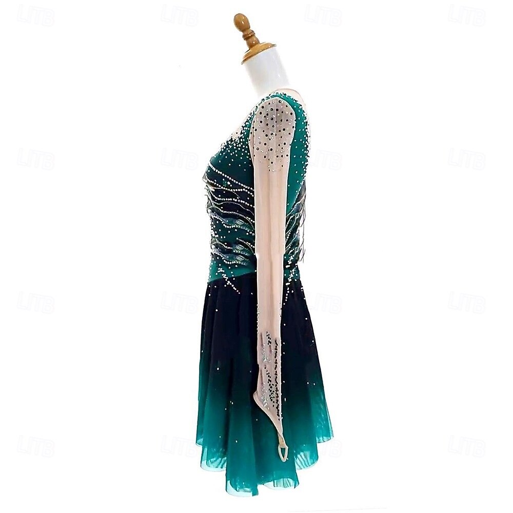 dark green figure skating dress Jerry's Ready to Ship Gretna Green #33 Skating Dress