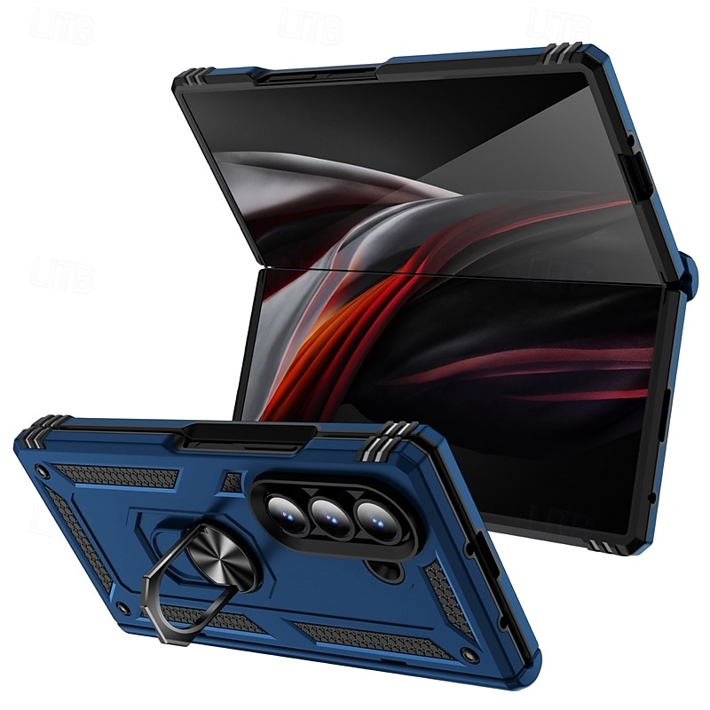 telefon Carcasă Pro Samsung Galaxy Z-sklad 7 Z Fold 6 Z Fold 4 Zadní kryt Magnetické Stojánek Prstencová spona Brnění TPU PC 2025 - $11.99 –P2