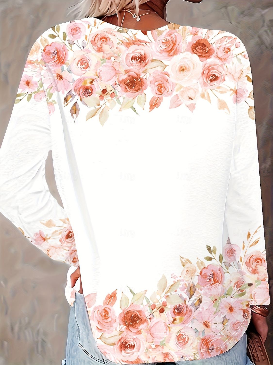 Per donna Maglietta Stampato Floreale Grafico Cavallo Vintage Elegante Classico Manica Lunga Girocollo Top Regolari Quotidiano Rosa Primavera Autunno Inverno del 2026 a $24.99 –P2