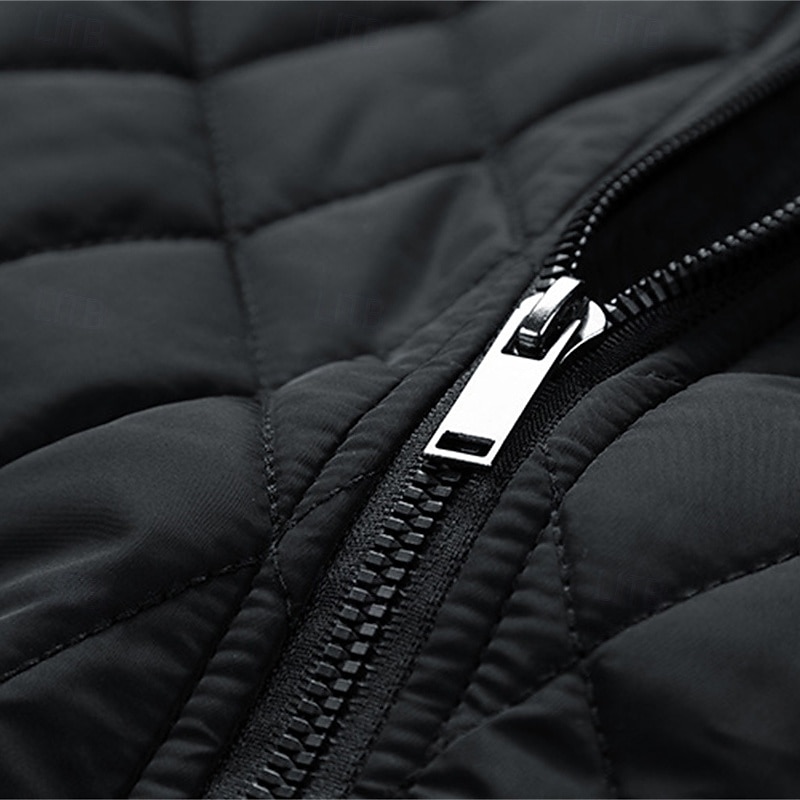 Per uomo Cappotto Invernale Giacca trapuntata Parka Tasca Poliestere Vacanza Abbigliamento quotidiano Data Regolare Moda Casual Confortevole Calore Termico Inverno Colore Solido / Tinta Unita Nero del 2026 a $59.99 –P11