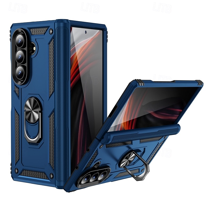 telefon Carcasă Pro Samsung Galaxy Z-sklad 7 Z Fold 6 Z Fold 4 Zadní kryt Magnetické Stojánek Prstencová spona Brnění TPU PC 2025 - $11.99 –P1