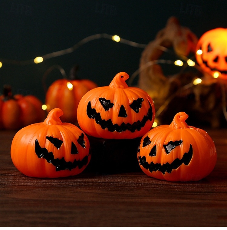 3 יחידות 6.3*5.2 ס"מ חיוך מפחיד דלעת לד אלקטרוני קישוט אור פנים וחיצוני מסיבה למסעדה אור קישוט אטמוספרי AG10*3 סוללות 2025 - $4.99 –P4