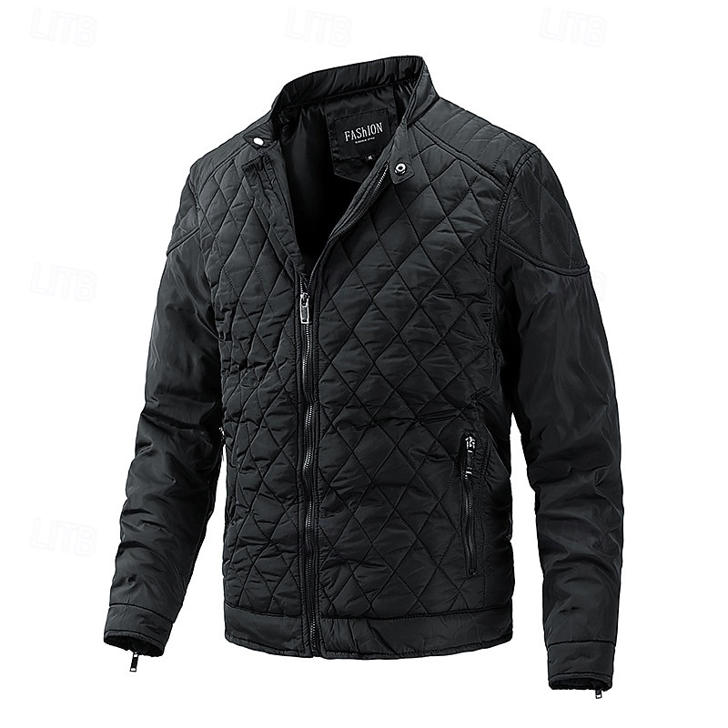 Herr Vinterkappa Quiltad jacka Anorak Ficka Polyester Semester Dagliga kläder Datum Normal Mode Ledigt Bekväm Håller värmen Vinter Enfärgad / vanlig färg Svart Kaki Armégrön Mörkblå Pufferjacka 2025 - $57.99 –P7