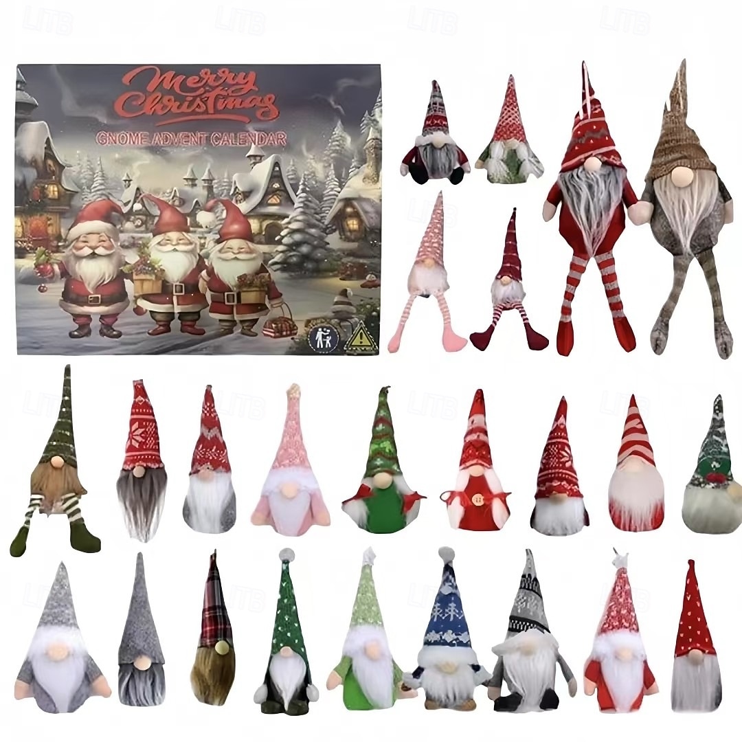 Χριστουγεννιάτικο ημερολόγιο advent gnome 2025, 24 κομμάτια διακοσμητικών στολιδιών gnome, χριστουγεννιάτικο ημερολόγιο advent αντίστροφης μέτρησης για τα Χριστούγεννα, στολίδια νάνων, 2025 - $49.99 –P1