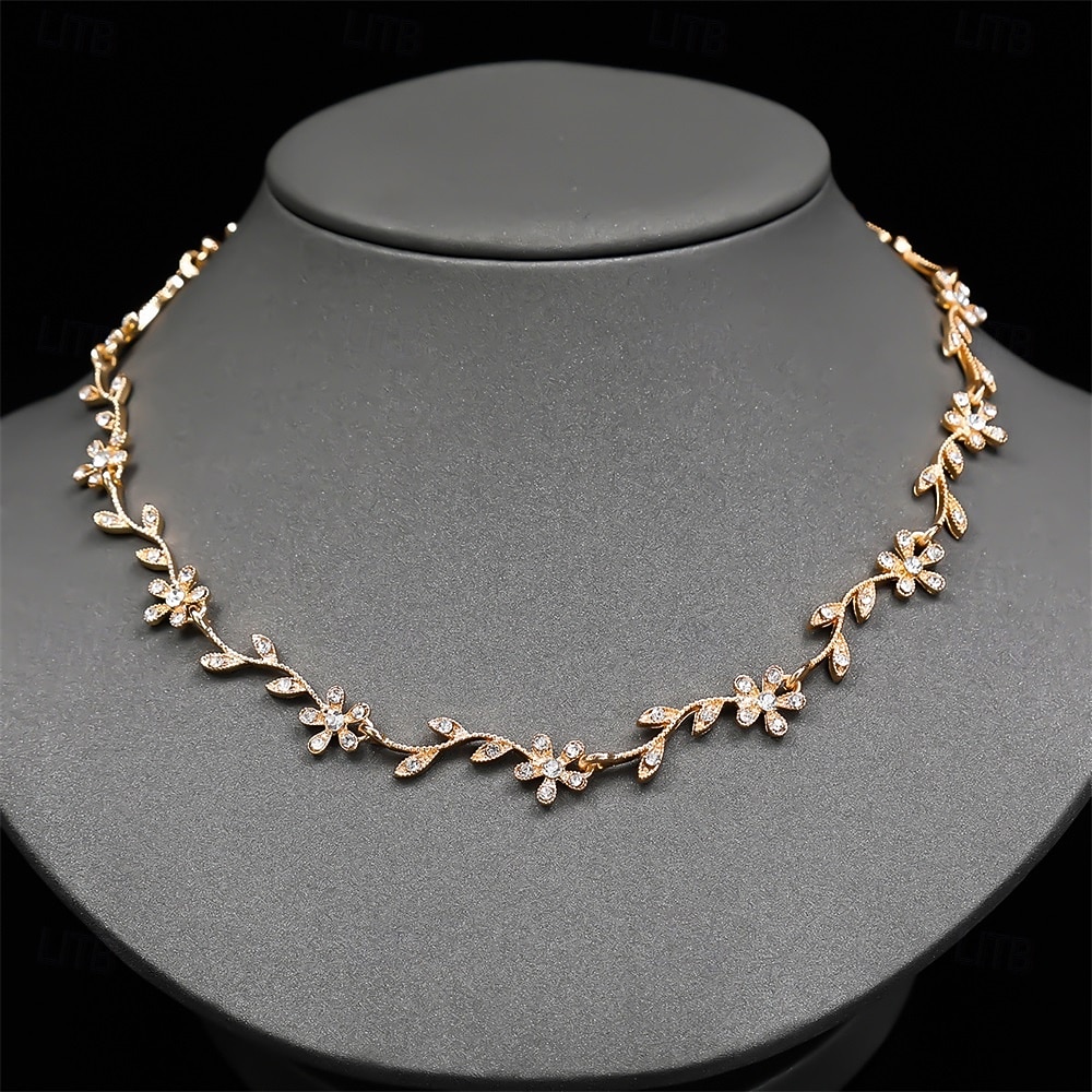 Juego de Joyas 3 Diamantes Sintéticos Cromo 1 Brazalete Pendientes Collare Mujer Elegante Vintage Moda Estilo retro Clásico Conjunto de joyas Para Boda Fiesta Invitado a la boda 2025 - $14.99 –P5