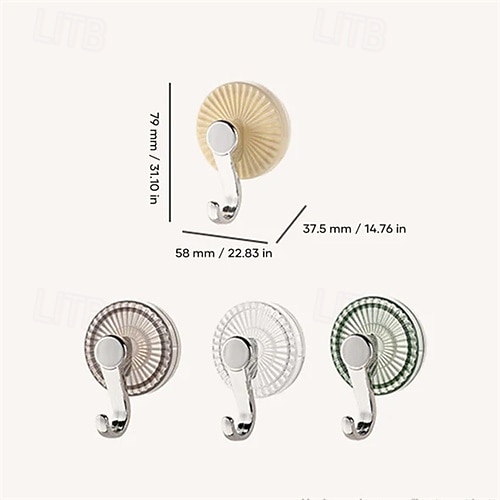 4 stk kraftige sugekoppkroker, luksuriøse baderomskroker uten boring, kraftige vakuumkroker for håndkle, badekåpe, kjøkken og dørheng 2026 - $16.99 –P11