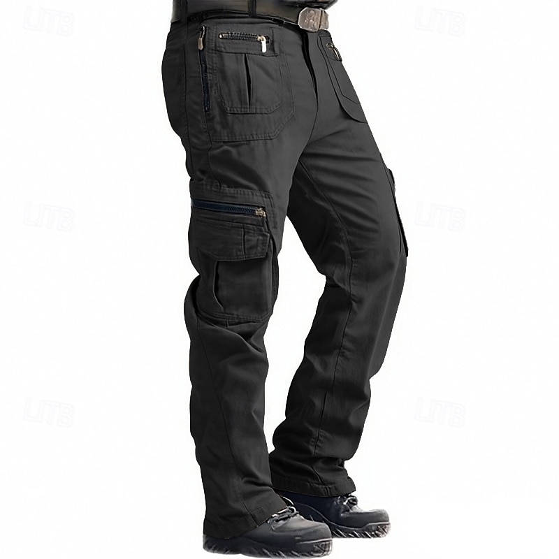 Men's Cargo Pants Trousers Buttons Multi Pocket Plain Wearable Outdoor Daily Camping & Hiking Fashion Classic Black Yellow 2026 - $31.99 –P1