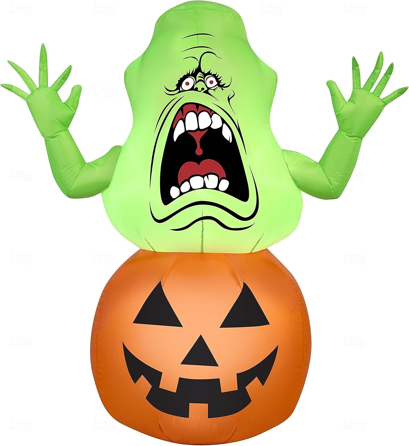 1 peça 1,5m/4,92 pés abóbora fantasma de cabeça verde sorridente de Halloween com lâmpada inflável modelo de ar para áreas internas e externas pátio jardim gramado caminho atmosfera lâmpada decorativa de 2025 por $39.99 –P4