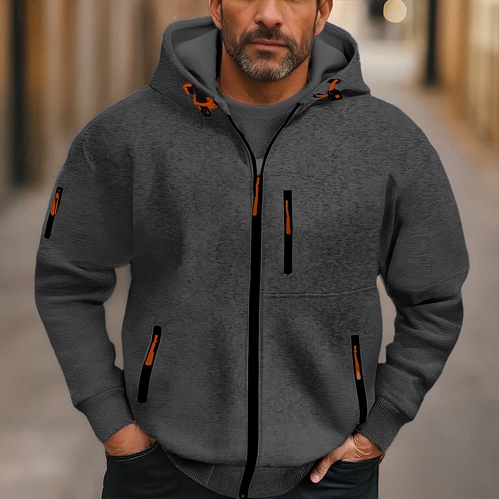 Per uomo Felpa con cappuccio Felpa con cappuccio a zip intera Felpa con cappuccio in pile Nero Vino Blu marino Blu Reale Verde scuro Con Cappuccio Semplice Tasca Sport & Outdoor Quotidiano Ferie del 2025 a $23.99 –P4