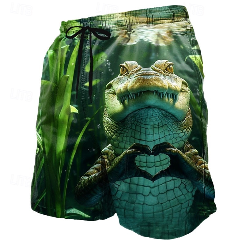 Bărbați Animal Crocodil Formă de Inimă Boxeri înot Pantaloni Scurți de Înot Pantaloni Scurti Talie medie Amuzant În aer liber Vacanță Zilnice Buzunare laterale Căptușeală din plasă Talie elastică cu 2026 - $20.99 –P2