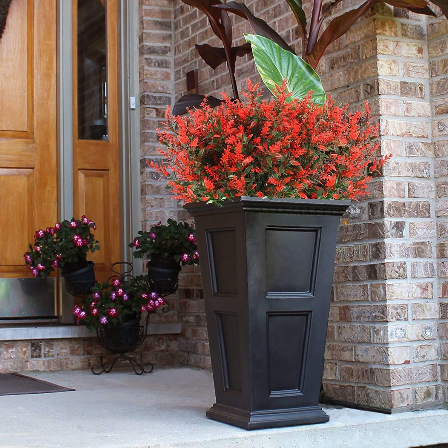 8 связок искусственных цветов, искусственные уличные растения, лаванда, пластиковые кустарники и искусственные папоротники, зимостойкие искусственные растения для помещений. &наружные подвесные 2025 - $17.99 –P4