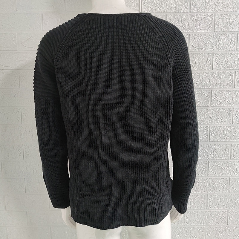 Herren Pullover Strickpullover Gerippt Stricken Normale Oberteile Gestrickt Einfach Rundhalsausschnitt Mode Basic Urlaub Alltagskleidung Bekleidung Herbst Winter Schwarz Weiß M L XL 2026 - $40.99 –P16
