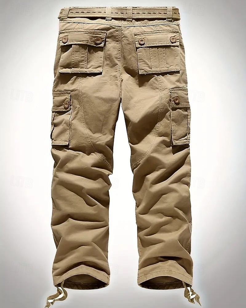 Per uomo Pantaloni Cargo Pantaloni Bottoni Multi-tasche Semplice Indossabile All'aperto Quotidiano Campeggio & Escursionismo Moda Classico Nero Verde militare del 2025 a $43.99 –P2