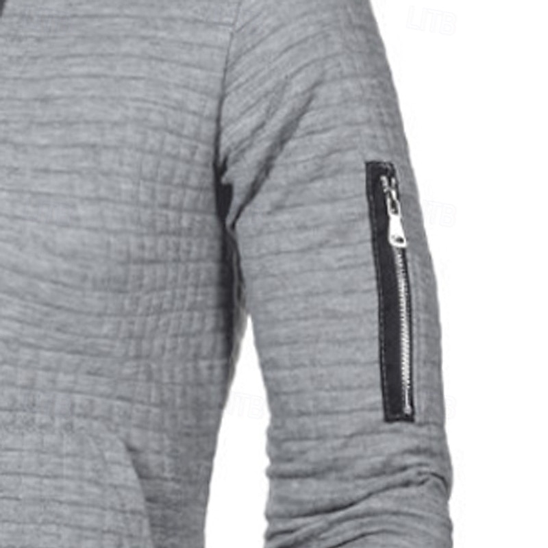 Per uomo Felpa con cappuccio Felpa con cappuccio a nido d'ape Felpa con cappuccio tattica Nero Bianco Grigio chiaro Grigio scuro Con Cappuccio Semplice Cerniera Testurizzato Sport & Outdoor Casuale del 2025 a $23.99 –P6