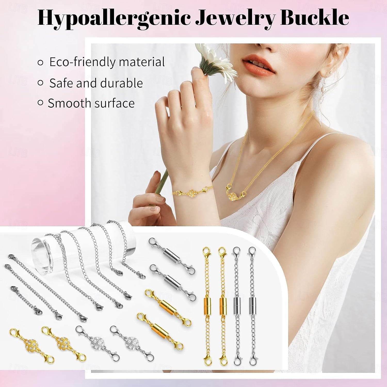 22 fermoirs magnétiques pour bijoux et rallonges de collier, tailles et styles assortis, dorés &rallonges de chaîne magnétiques argentées pour colliers et bracelets DIY de 2026 ? $21.99 –P6